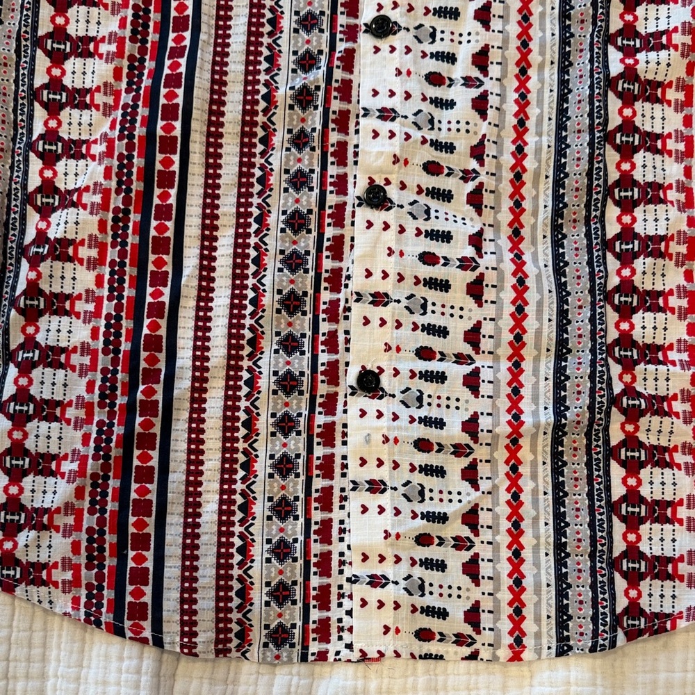 Multicolor Patterned Button Down Shirt - Picture 5 of 8